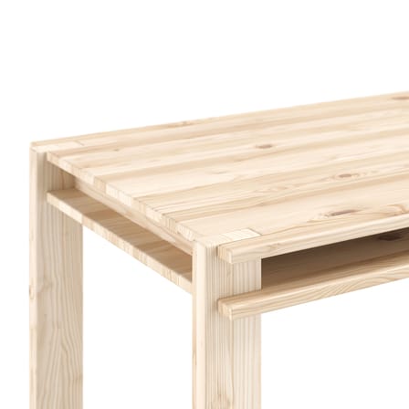 Table rectangulaire Tuck bois naturel / 134 x 75 cm - Rangement sous plateau - KARUP