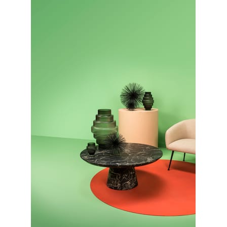 Vase Steps Medium verre vert / Ø 20 x H 30 cm - soufflé bouche - POLSPOTTEN