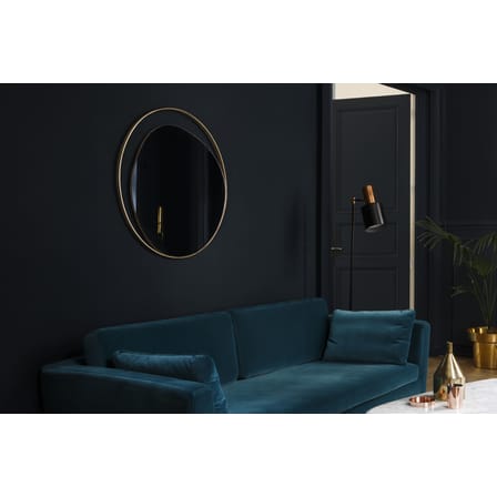 Canapé droit  tissu bleu bois naturel / L 210 cm - Velours - RED Edition