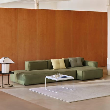 Canapé d'angle Mags Soft Low Armrest n°4 vert / 3 places -  L 331 cm/ Accoudoir droite - Hay