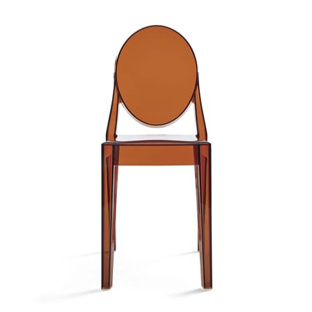 Chaise empilable Victoria Ghost plastique orange / Polycarbonate 2.0 - Philippe Starck, 2005 - Kartell
