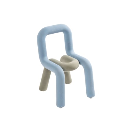 Chaise enfant Mini Bold x Milk tissu bleu / Rembourrée - Moustache