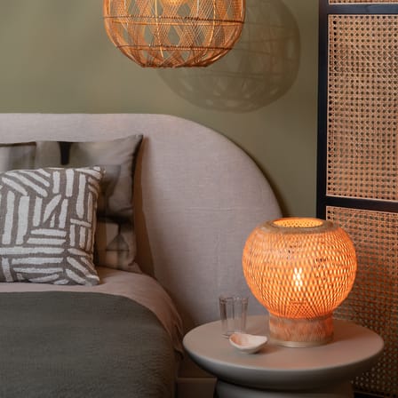 Lampe de table Barbados / Ø 25 x H 27 cm - Bambou - GOOD&MOJO