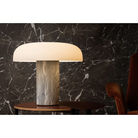 Lampe de table Tropico Media LED verre marbre blanc gris / H 32 cm / marbre - Fontana Arte