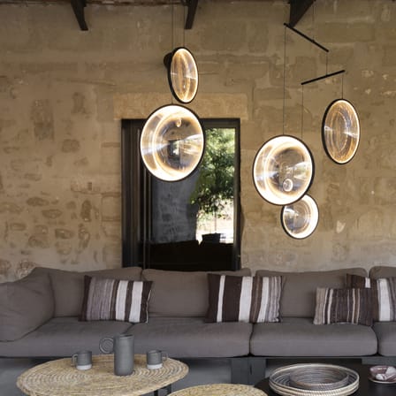 Focus X5 Pendant metal black / LED - L 160 x H 131 cm - DCW éditions
