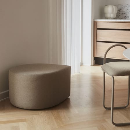 Pouf Stilla tissu beige / Polyester recyclé - AYTM