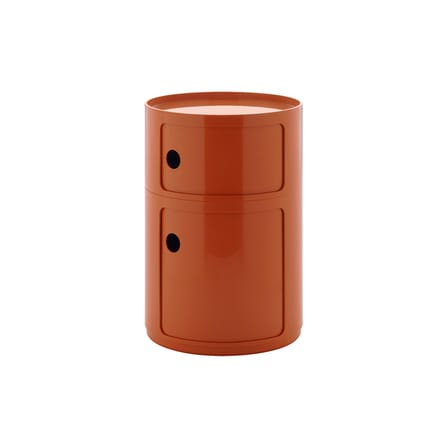 Rangement Componibili New Big plastique orange / 2 tiroirs - Ø 42 x H 61,5 cm - Kartell