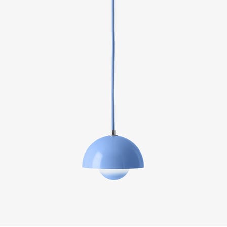 Suspension Flowerpot VP10 métal bleu / Ø16 cm - By Verner Panton, 1969 - &tradition