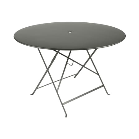 Table pliante Bistro métal vert gris / Ø 117 cm - 6/8 personnes - Trou parasol - Fermob