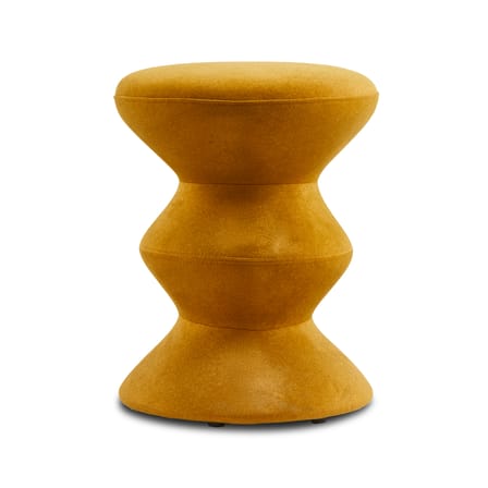 Tabouret rembourré Zig Zag Soft tissu jaune - POLSPOTTEN