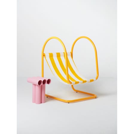 Tabouret Septem métal rose / Tubes aluminium - Axel Chay