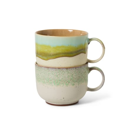 Tasse à thé 70s ceramics céramique multicolore / Set de 2 - 42,5 cl - HK LIVING
