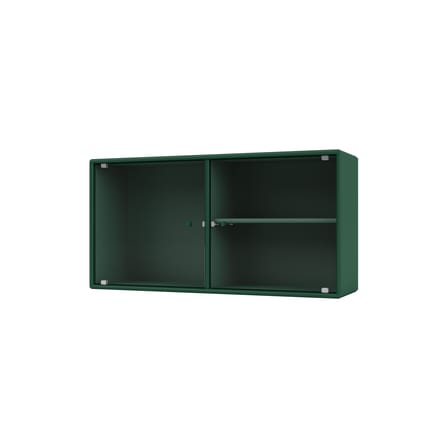 Rangement mural Ripple I bois vert / Vitrine - L 69,6 x P 20 x H 35,4 cm / Verre ondulé - MONTANA