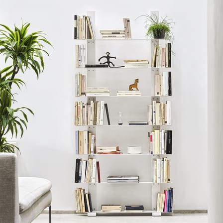 Bibliothèque murale Pacifico métal blanc / L 90 x H 192 cm - Opinion Ciatti