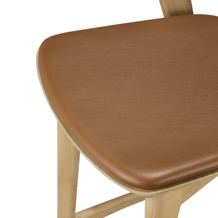 Chaise de bar Bok bois naturel / H 66 cm - Assise cuir - Ethnicraft