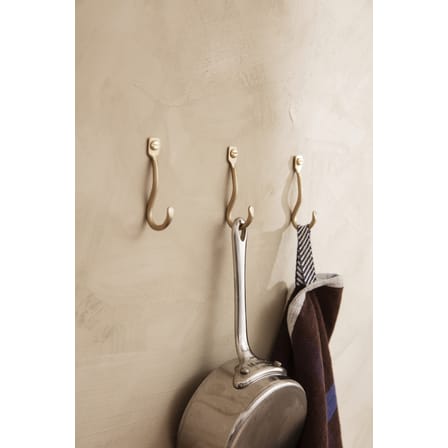 Set de 3 crochet muraux Curvature / Laiton - Ferm Living