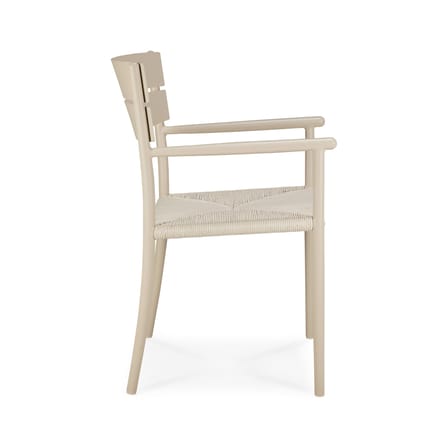 Fauteuil de repas Elin métal beige / Assise corde - Ethnicraft