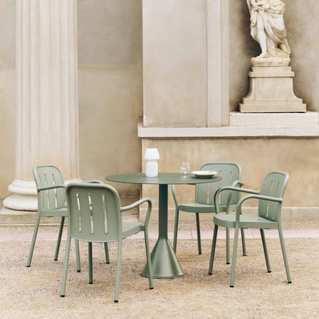 Fauteuil empilable Deville métal vert - Hay