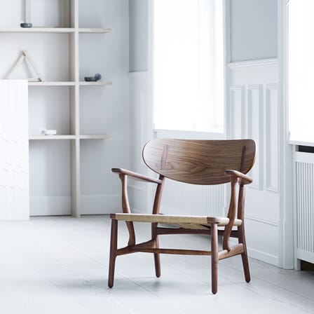Fauteuil lounge CH22 bois naturel / Hans J. Wegner, 1950 - Corde de papier - CARL HANSEN & SON