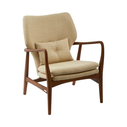 Fauteuil rembourré Peggy tissu beige - POLSPOTTEN
