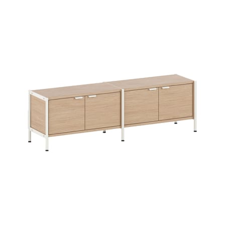 Meuble TV UNIT 1 métal blanc / H 50 x L 164 cm - 4 portes - TIPTOE