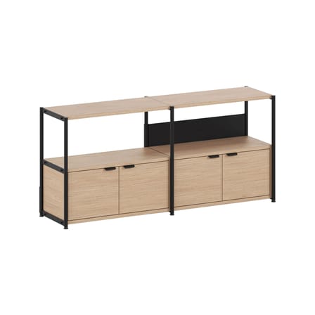 Meuble TV UNIT 2 métal noir / H 85 x L 164 cm - 4 portes - TIPTOE
