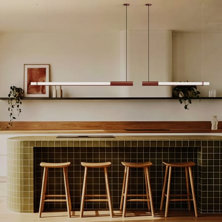 In Fine LED Pendant glass red / L 105 cm - DCW éditions