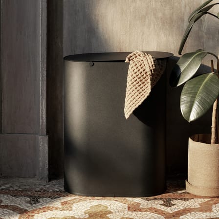 Poubelle Enkel métal noir 19 Litres / L 21 x P 39 x H 50 cm - Ferm Living
