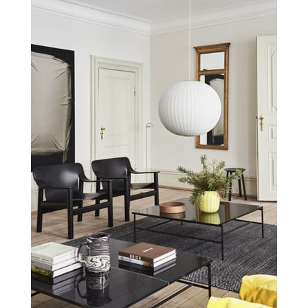 Suspension Bubble Ball tissu blanc / Large - Motifs verticaux / George Nelson, 1947 - Hay