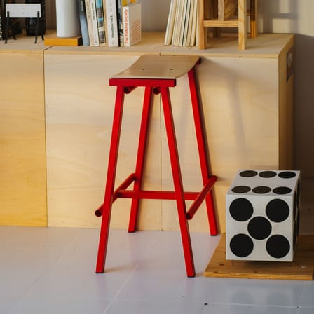 Tabouret haut Taburete 8 métal rouge / H 75 cm - Hay