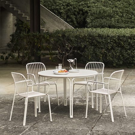 Tavolo rotondo Thorvald SC98 metallo bianco / Ø 115 cm - &tradition