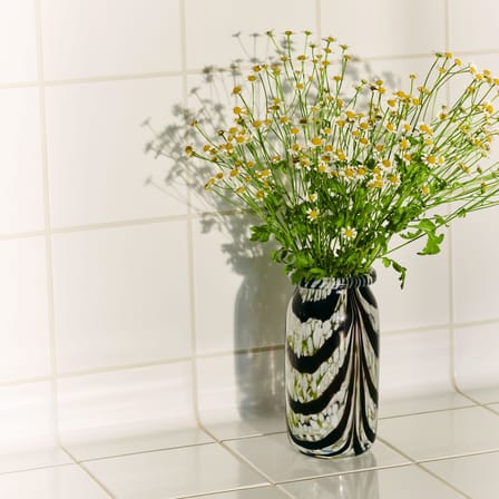Vase Splash Roll Neck XS verre marron / Ø 9,5 x H 19 cm - Fait main - Hay