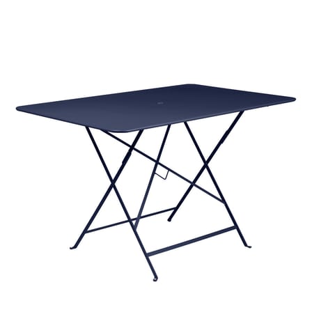 Tavolo pieghevole Bistro metallo blu / 117 x 77 cm - 6 persone - Foro ombrellone - Fermob