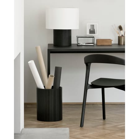 Corbeille à papier Roller Max bois noir / Acajou - Ø 28 x H 35 cm - Ethnicraft