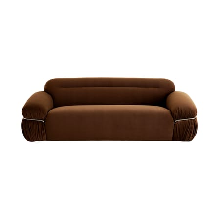 Canapé droit Elea tissu marron / 3 places - L 230 cm - NV GALLERY