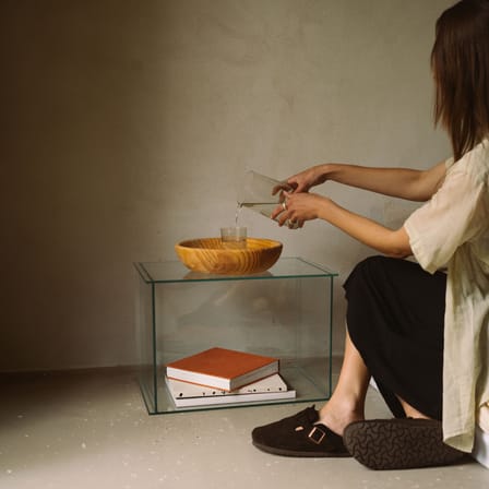 Rivet Box End table glass transparent - Frama 