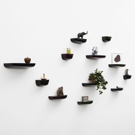 Etagère murale Corniche Small plastique noir / L 21 cm - Bouroullec, 2012 - Vitra