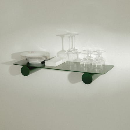 Étagère Pipeline Duo métal vert / L 76 cm - raawii