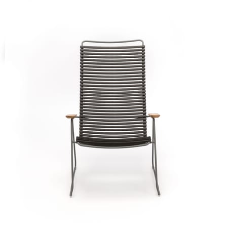 Fauteuil bas Click Lounge plastique noir / Dossier haut - Houe