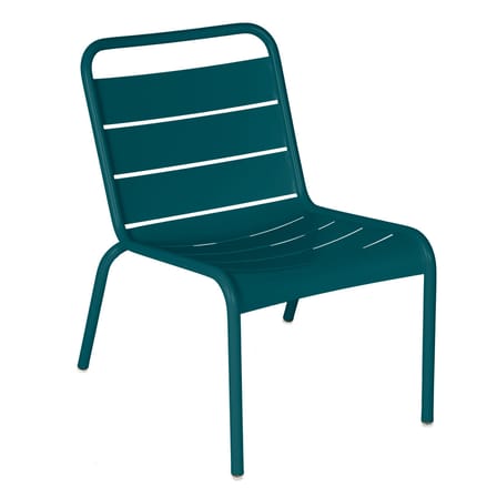 Chaise lounge Luxembourg métal bleu / Assise basse - Fermob