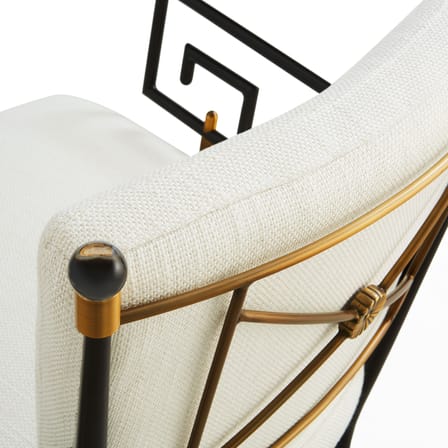 Fauteuil rembourré Rider Accent tissu blanc - Jonathan Adler