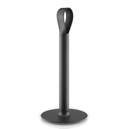  Kitchenroll holder metal leather black / Leather strap - Eva Solo
