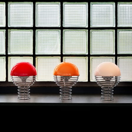 Lampe sans fil rechargeable Wire Portable LED métal orange / Ø 18 x H 25 cm - Verner Panton, 1972 - Verpan