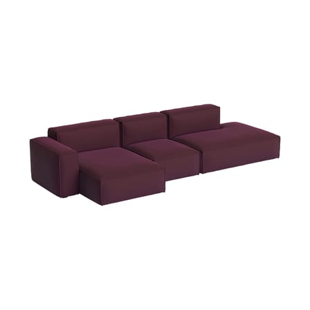 Canapé d'angle Mags Soft Low Armrest n°4 bordaeux / 3 places -  L 331 cm/ Accoudoir gauche - Hay