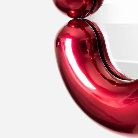 Miroir mural Zodiac Bumper Large céramique rouge /  L 55 x H 110 cm - Jean-Baptiste Fastrez, 2020 - Moustache