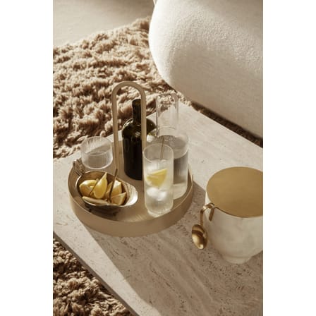 Plateau Grib métal beige / Ø 28 cm - Ferm Living