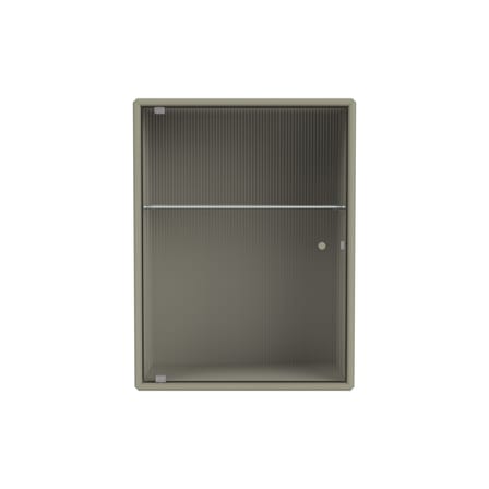Armoire murale salle de bains Ripple bois gris / L 35,4 x P 20 x H 46,8 cm - Verre ondulé - MONTANA