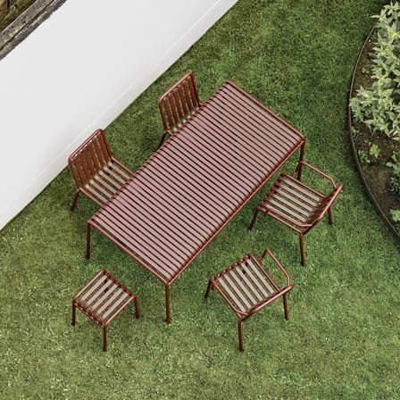 Palissade Rectangular table metal red / 170 x 90 cm - Bouroullec,2016 - Hay