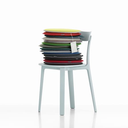 Sitzkissen Seat Dots textil blau grün / Ø 38 cm - Wendedecke - Vitra