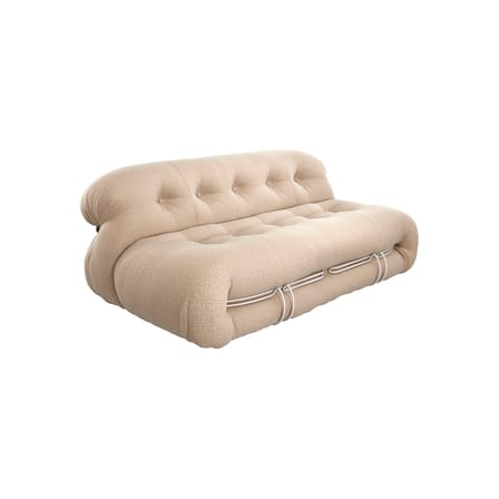 Sofa Soriana textil beige 2-Sitzer L 175 cm / Afra & Tobia Scarpa, 1969 - Bouclé-Stoff - CASSINA